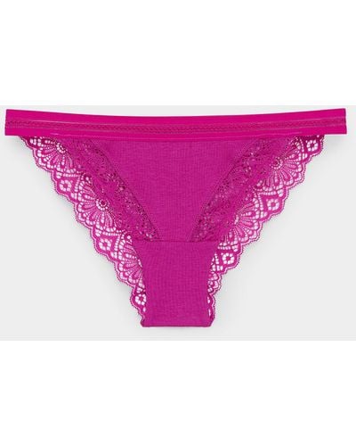 Miiyu Daisy Lace Brazilian Panty - Pink