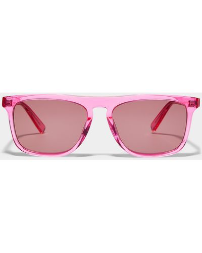 Saint Laurent Square Pink Thin Sunglasses