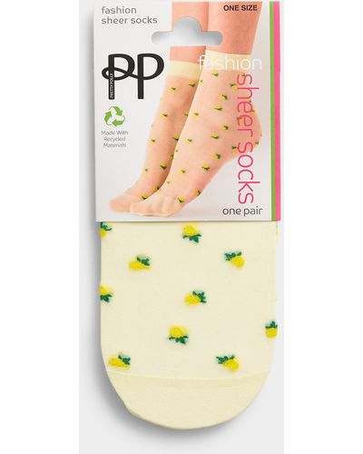 Pretty Polly Lemon Sheer Ankle Sock - Multicolour