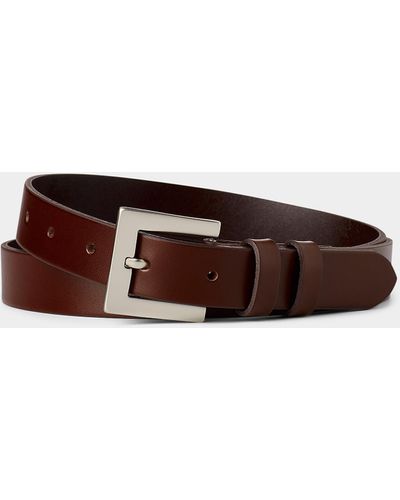 Le 31 Thin Smooth Leather Belt - Brown