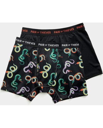 Pair of Thieves Solid And Snake Boxer Briefs 2 - Black