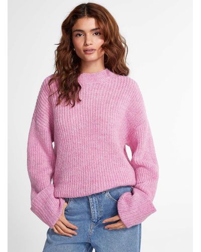 JJXX Cuffed Wrists Oversized Sweater - Pink