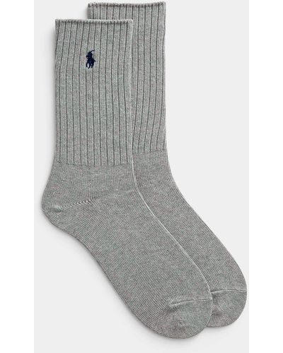 Polo Ralph Lauren Signature Solid Ribbed Socks - Grey