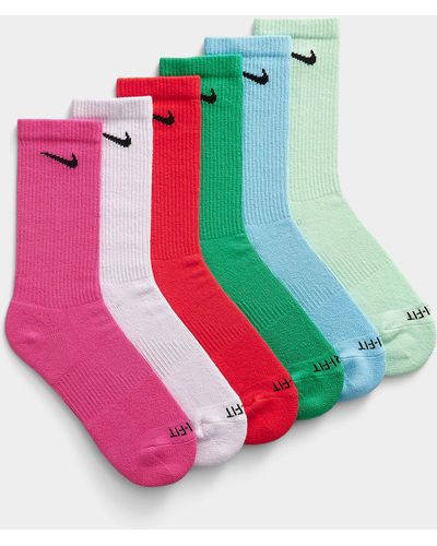 Nike Everyday Plus Logo Padded Socks Set Of 6 - Pink