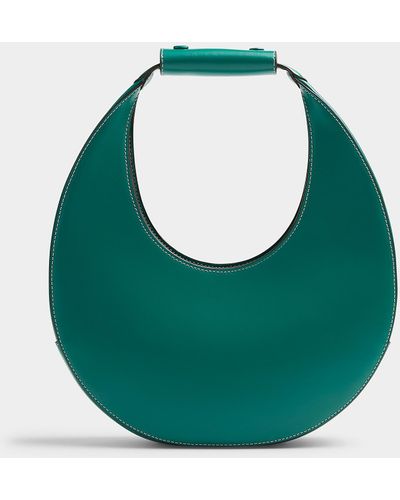 STAUD Moon Rounded Leather Bag - Green