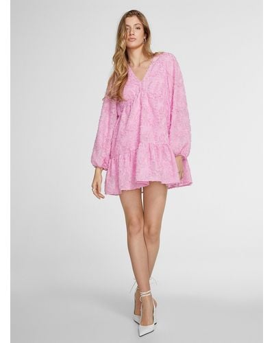 Icône Spun Floral Trapeze Dress - Pink