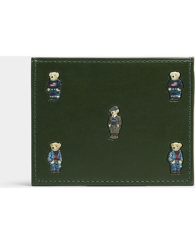 Polo Ralph Lauren Little Bear Leather Card Holder - Green