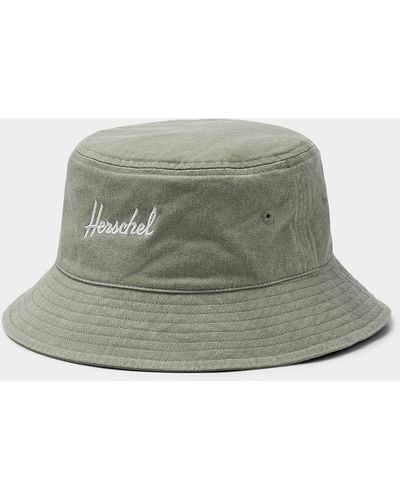 Herschel Supply Co. Pure Washed Cotton Logo Bucket Hat - Green