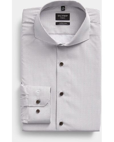 Olymp Dotted Line Shirt Slim Fit - Gray