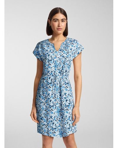 Part Two Mabels Patterned Jersey Belted Dress - Blue