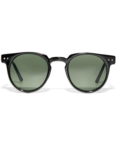 Spitfire Monochrome Teddy Boy Round Sunglasses - Black