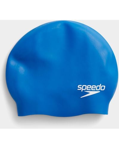 Speedo Solid Silicone Swim Cap - Blue