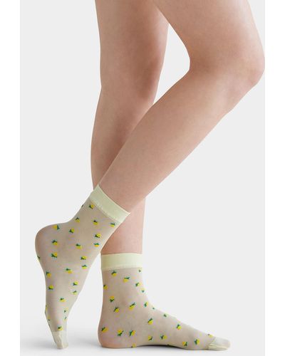 Pretty Polly Lemon Sheer Ankle Sock - Multicolor