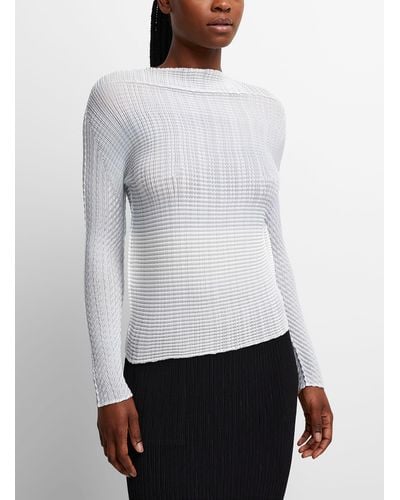Issey Miyake Wooly Pleats Pastel Top - White
