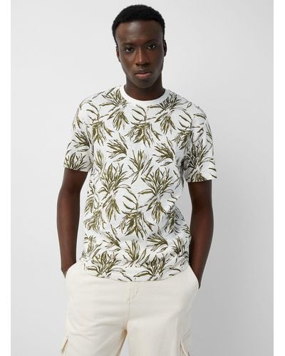 Only & Sons Exotic Foliage Slub Jersey T - White