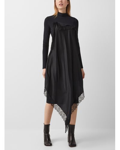MM6 by Maison Martin Margiela Fitted Lace Dress - Black