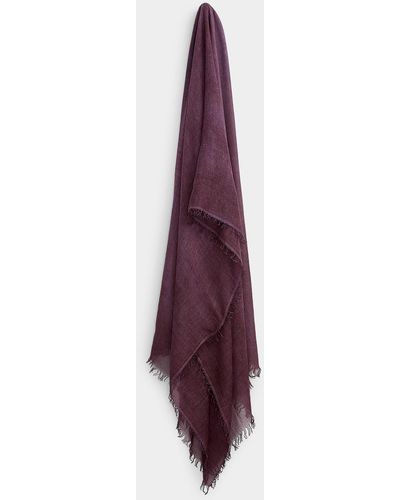 Fraas Fringed Raw Weave Scarf - Purple