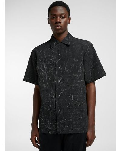 Han Kjobenhavn Wrinkled Texture Bowling Shirt - Black