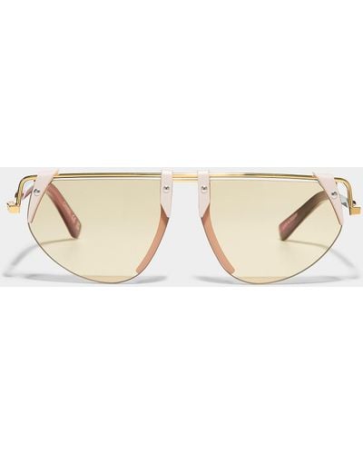 Spitfire Live For Today Edgy Aviator Sunglasses - Natural