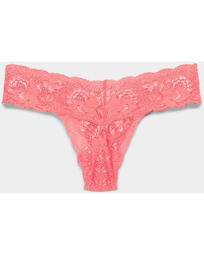 Cosabella Lace And Scallops Thong - Pink
