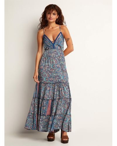 Icône Floral Paisley Tiered Maxi Dress - Multicolor