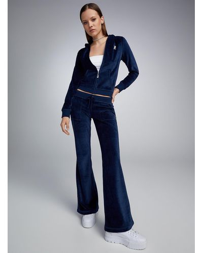 Juicy Couture Midnight Blue Flared Velvet Pant