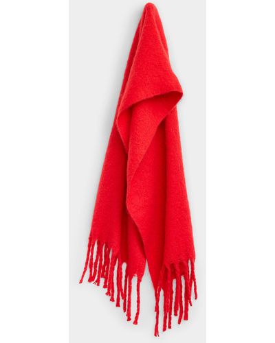 Le 31 Solid Fluffy Scarf - Red