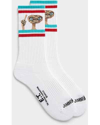 Jimmy Lion E.t. Phone Home Athletic Socks - White