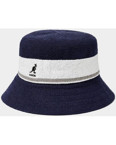 Kangol Contrast Stripe Terry Bucket Hat - Blue