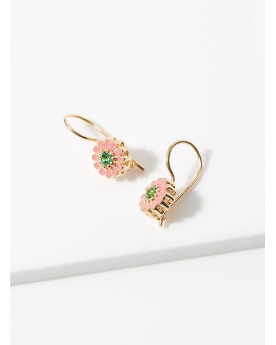 Tityaravy Pink Saï Enamel Earrings