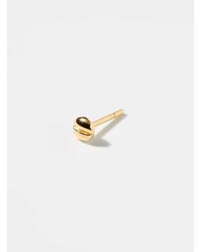 Miansai Golden Screw Earring - White