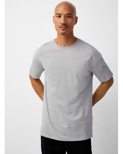 Longline Baseball T-Shirt White Burgundy