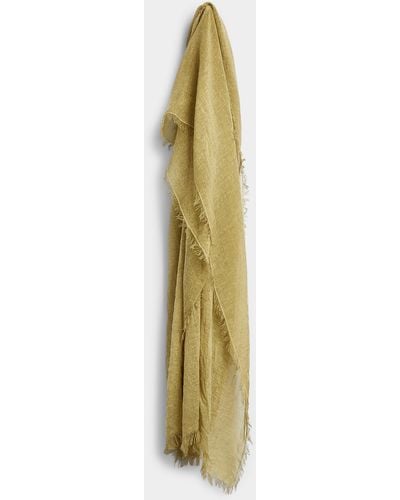 Fraas Fringed Raw Weave Scarf - Green