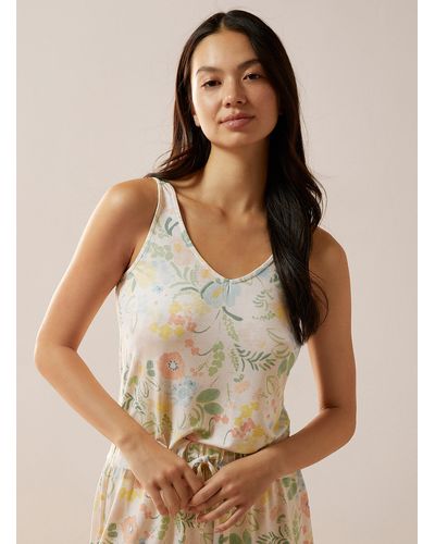 EVERYDAY SUNDAY Pastel Garden Cropped Lounge Cami - Natural