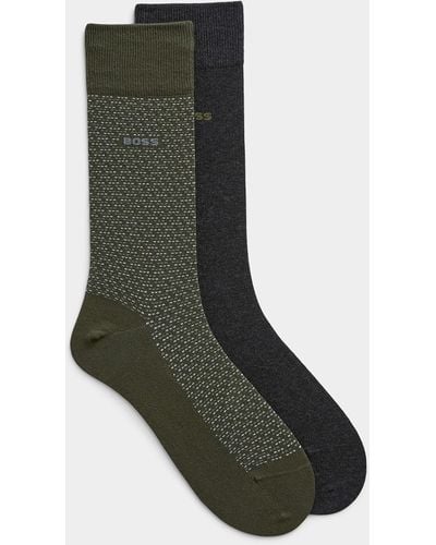 BOSS Solid And Flecked Socks 2 - Green