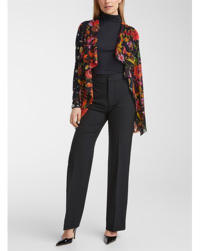 Fuzzi Flowers And Polka Dots Tulle Cardigan - Black