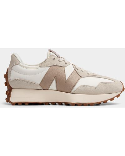 New Balance White And Greige 327 Sneakers Women - Natural