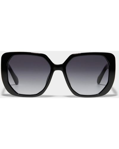 Fossil Openwork Gilded Square Sunglasses - Black