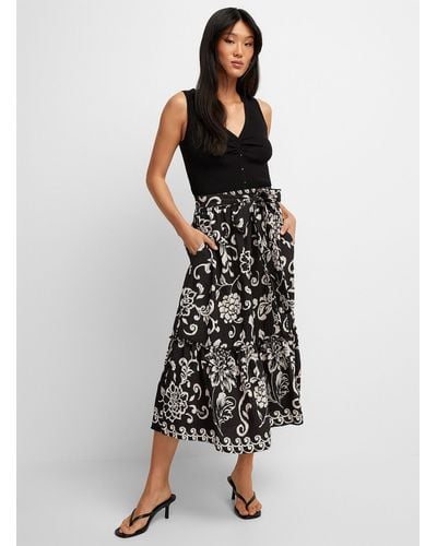 Icône Black And White Garden Tiered Skirt