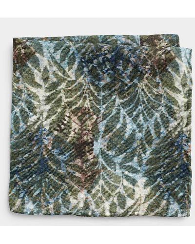 Olymp Abstract Garden Pure Linen Pocket Square - Green