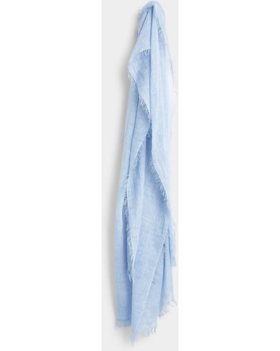Fraas Fringed Raw Weave Scarf - Blue
