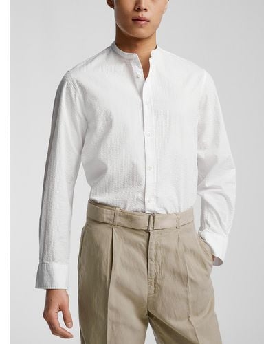 Officine Generale Gaston Seersucker Cotton Shirt - White