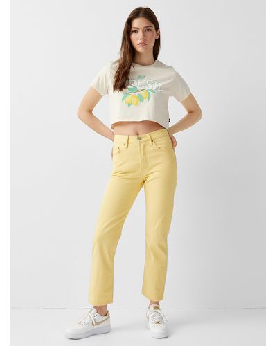 Levi's Coloured Cropped Original 501 Jean - Yellow
