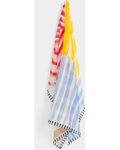 Fraas Graphic Pattern Lightweight Scarf - White