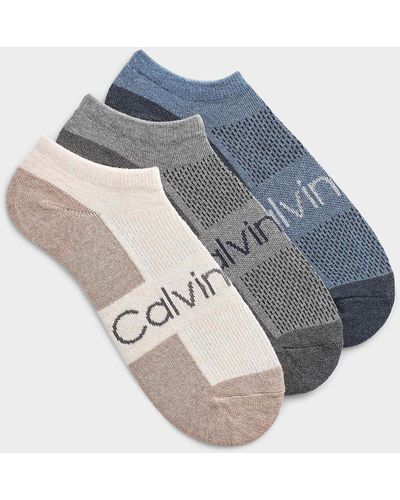 Calvin Klein Logo Reinforced Ped Socks 3 - Blue