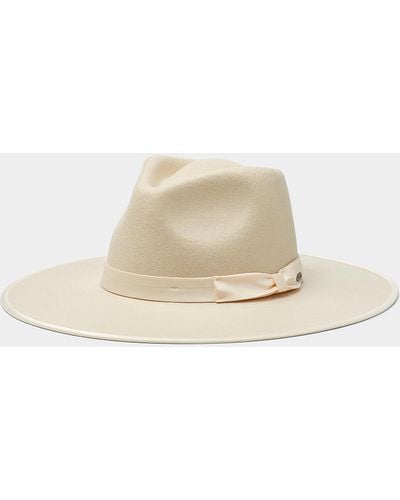Brixton Jo Rancher Wool Fedora Hat - Natural