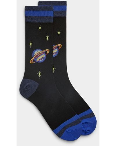 Hot Sox Planet Saturn Sock - Blue
