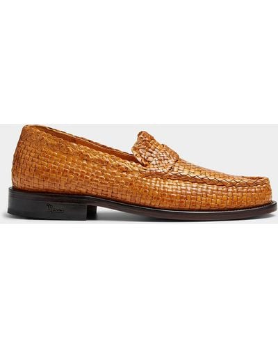Marni Bambi Woven Penny Loafers Men - Brown