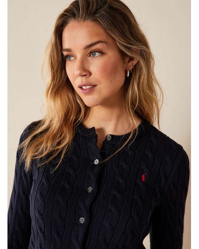 Polo Ralph Lauren Logo Embroidery Twisted Cardigan - Black