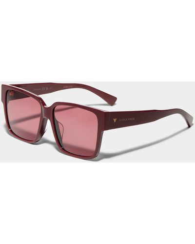 Bottega Veneta Square Burgundy Sunglasses - Pink